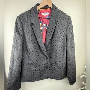 Boden Wool Charcoal Polka Dot Blazer